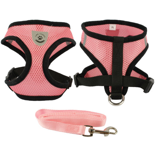 Breathable Mesh Small Dog Pet Harness and Leash