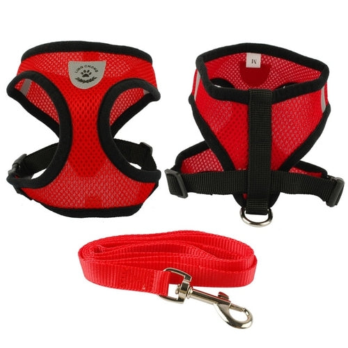 Breathable Mesh Small Dog Pet Harness and Leash