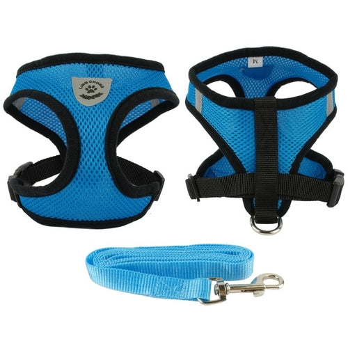 Breathable Mesh Small Dog Pet Harness and Leash