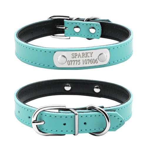 Leather Personalized Dog Collars Custom Cat Pet