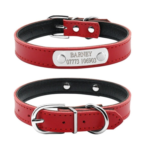 Leather Personalized Dog Collars Custom Cat Pet