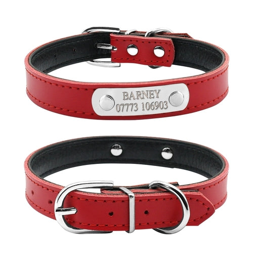 Leather Personalized Dog Collars Custom Cat Pet