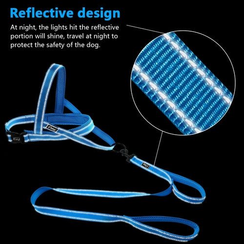 No Pull Reflective Dog Harness Leash Set Pet Vest